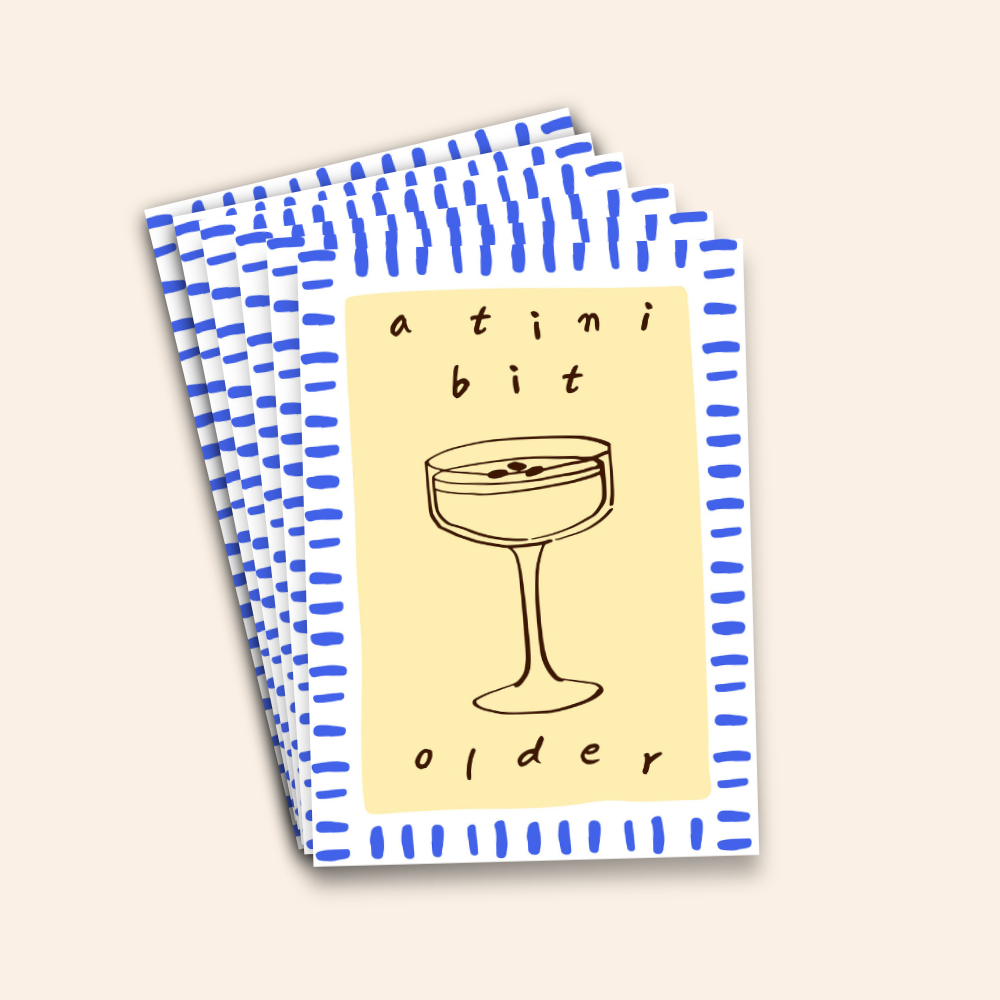 A Tini Bit Older Funny Martini Birthday Card Pack