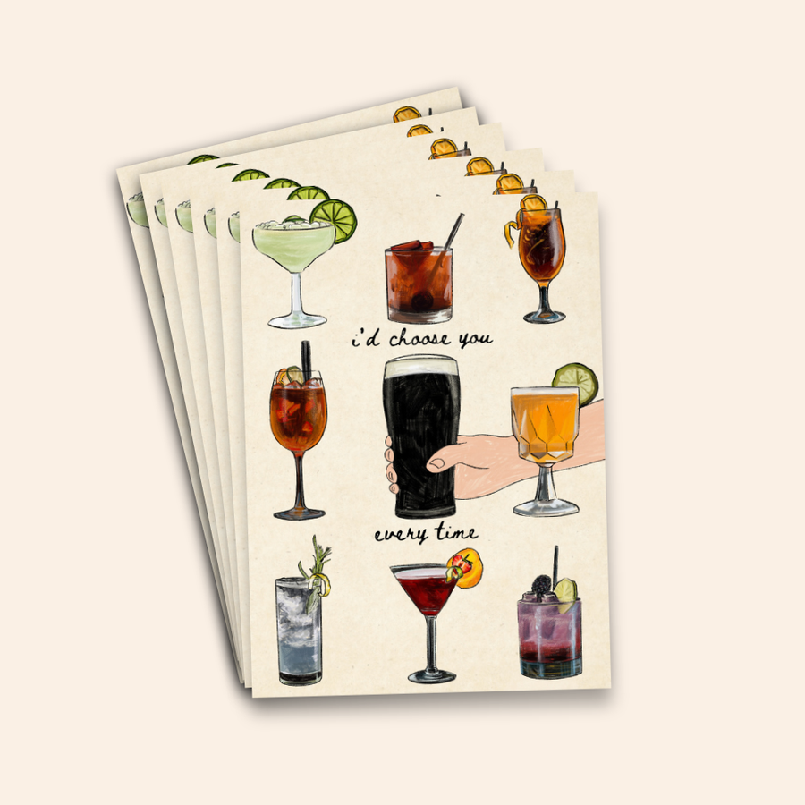 I’d Choose You Every Time Drinks Love Card Pack