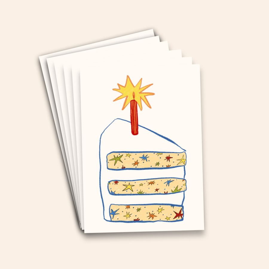Colourful Birthday Cake & Candle Card Pack
