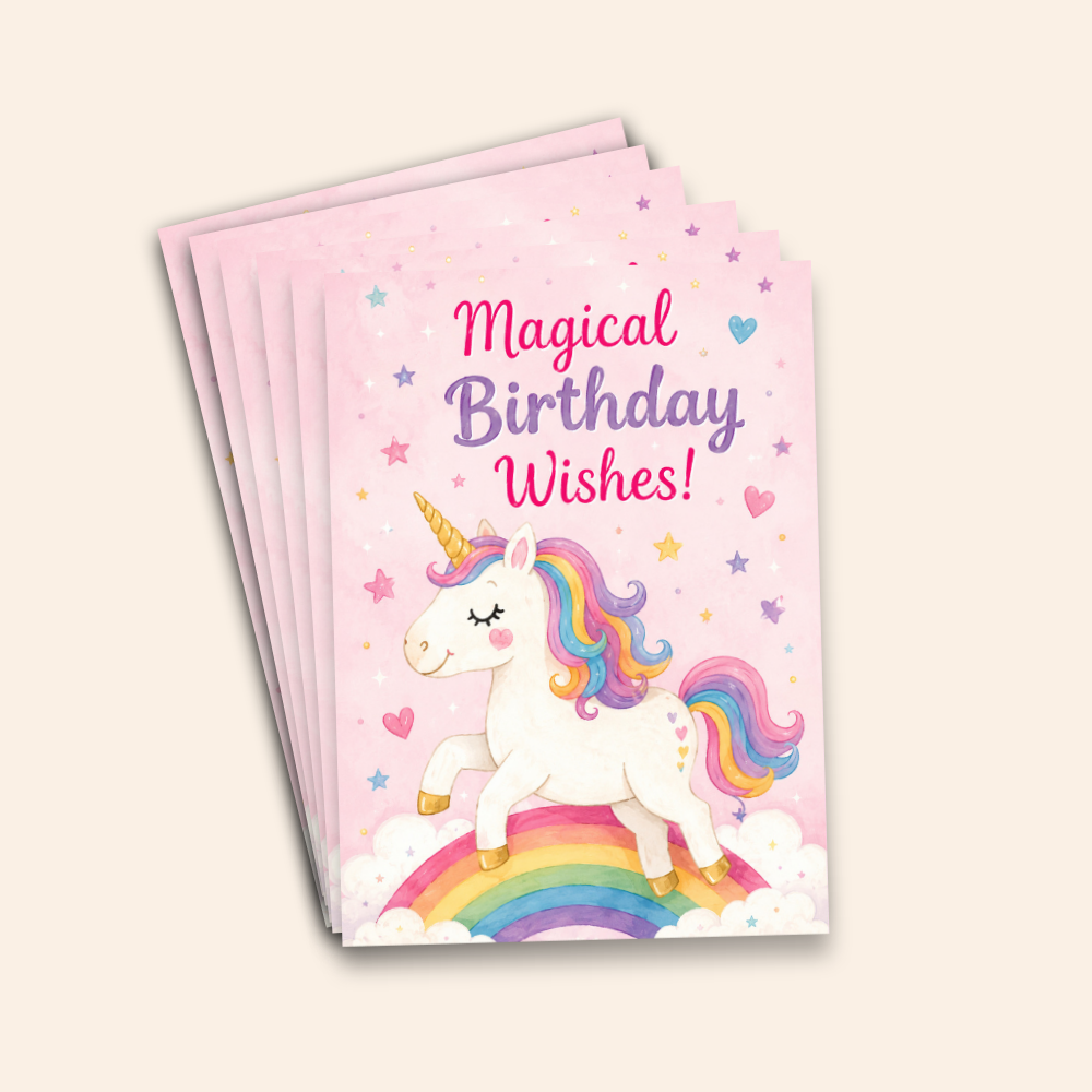 Magical Birthday Wishes Unicorn Card Pack