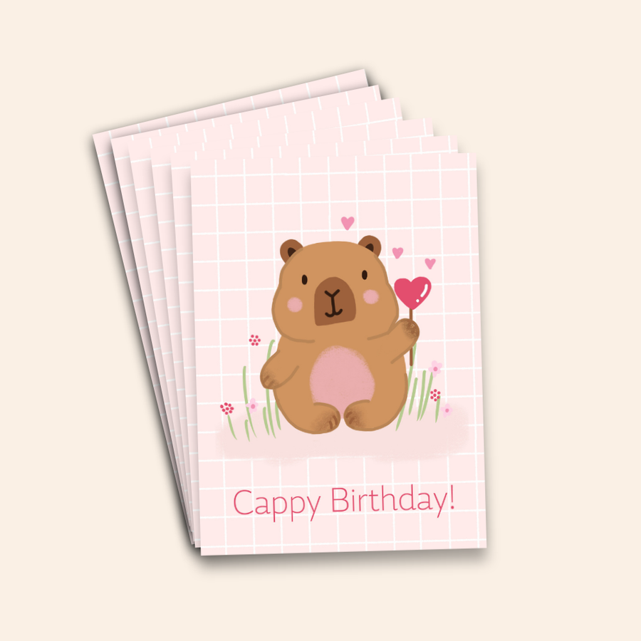 Cappy Birthday Cute Capybara Card Pack
