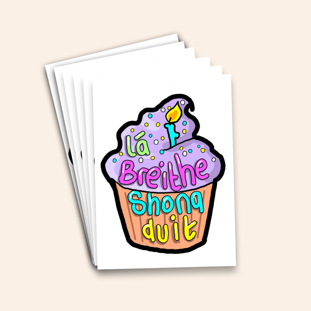 Lá Breithe Shona Duit Cupcake Birthday Card Pack