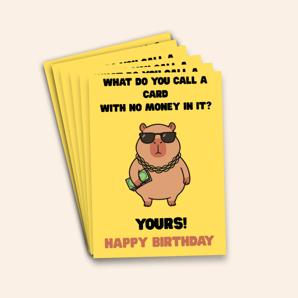 What Do You Call a Card With No Money in It? Birthday Card Pack