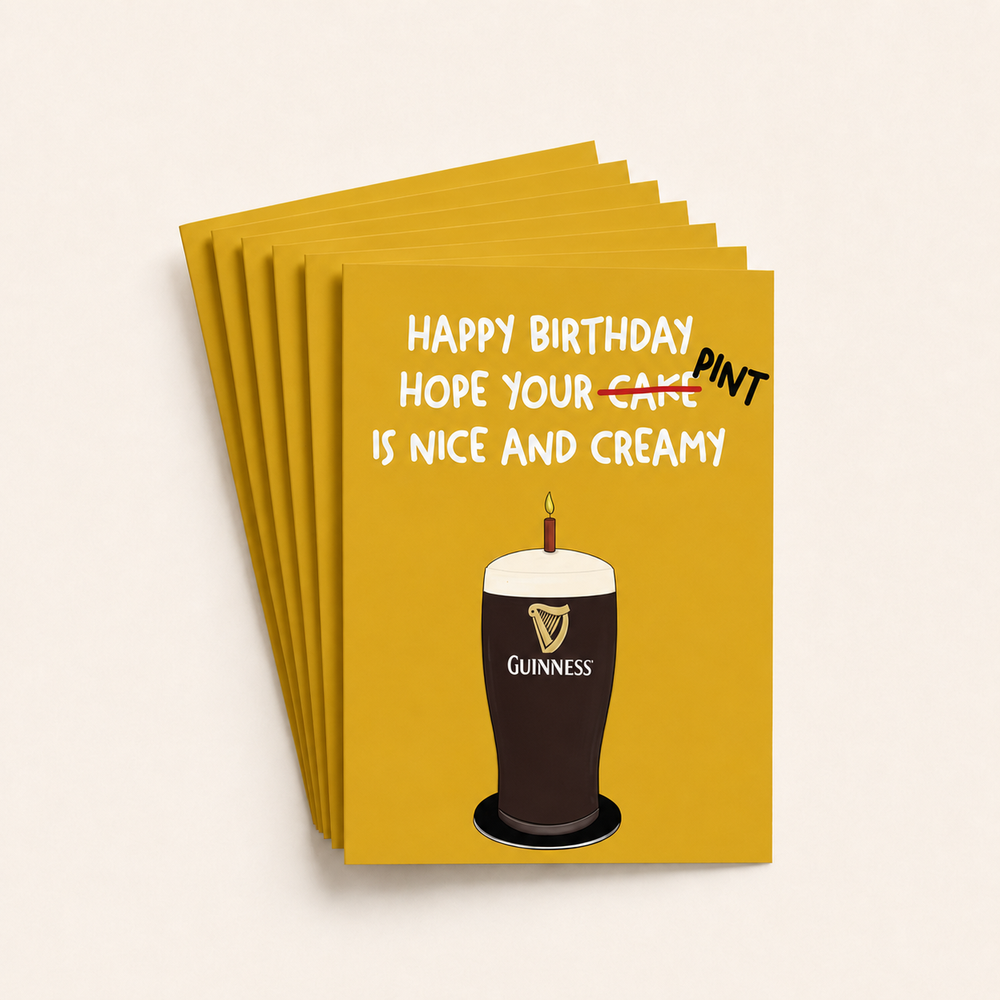 Hope Your Pint Is Nice and Creamy Birthday Card Pack