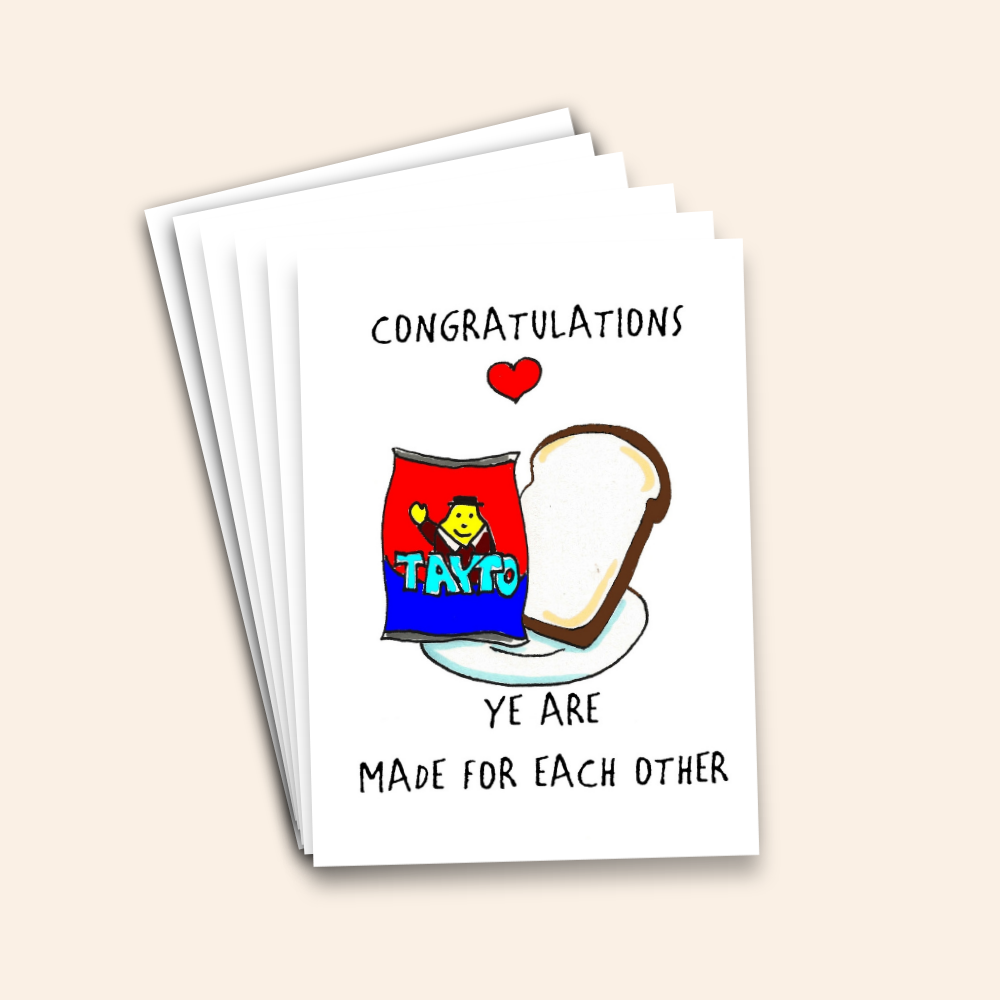 Congrats Ye Are Made For Eachother - Tayto Sandwich Card Pack