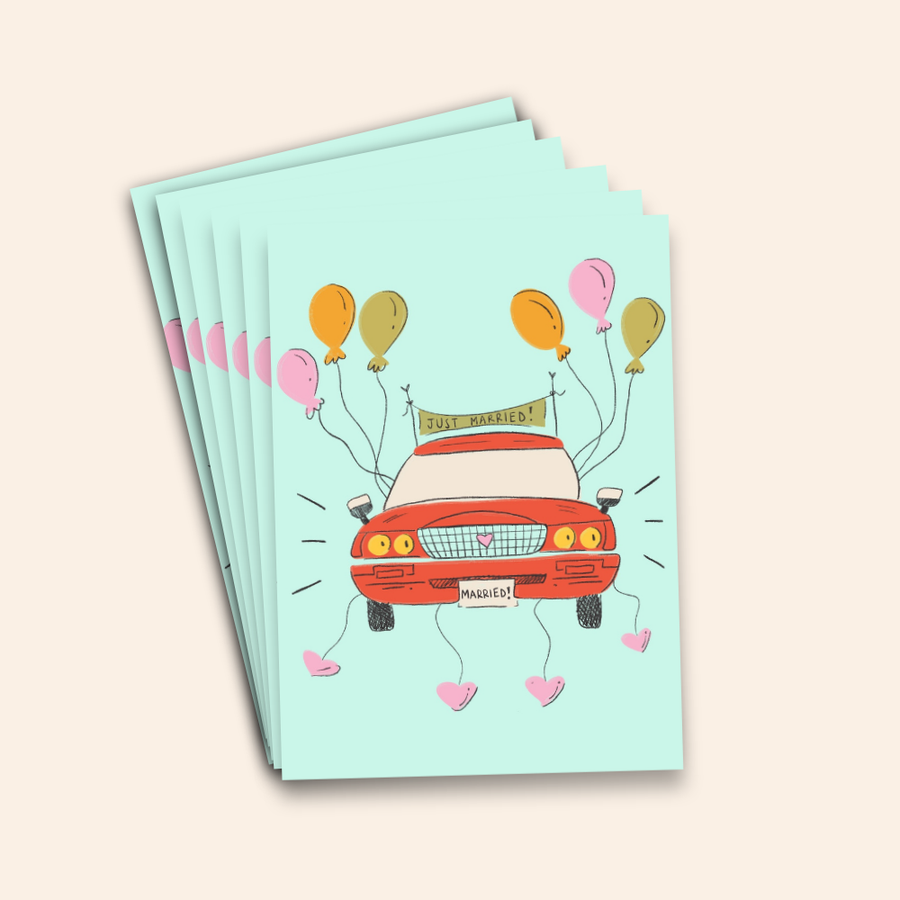 Just Married Car - Wedding Card Pack