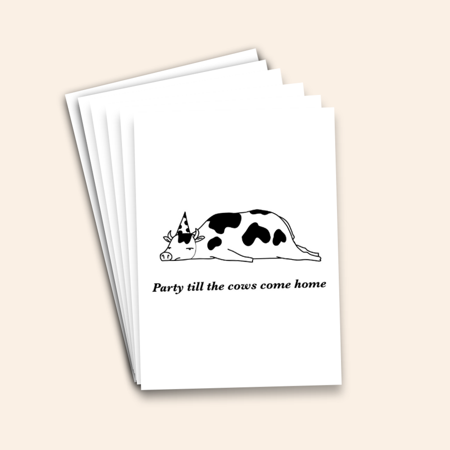 Party Till The Cows Come Home - Cute Birthday Card Pack