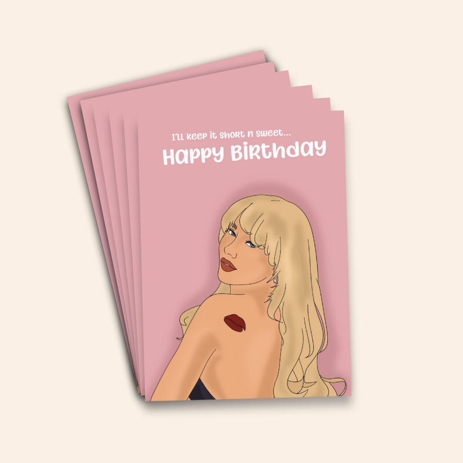 Short n Sweet - Sabrina Carpenter Birthday Card Pack
