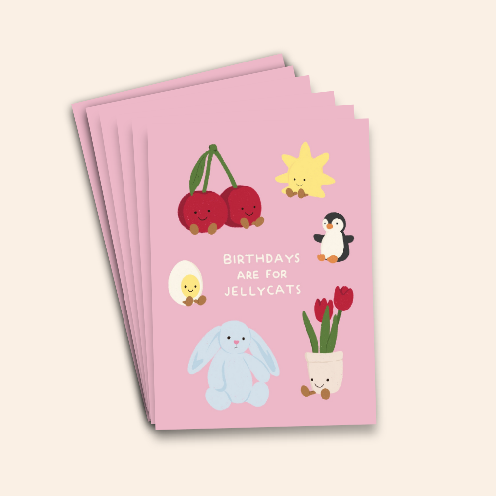 Cute Jellycat Birthday Card Pack