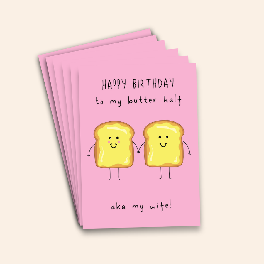 Happy Birthday To My Butter Half...Aka My Wife! Card Pack