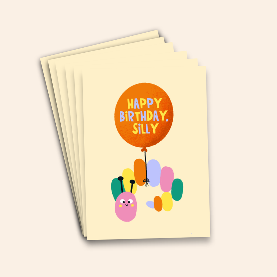 Happy Birthday, Silly - Fun Caterpillar - Card Pack