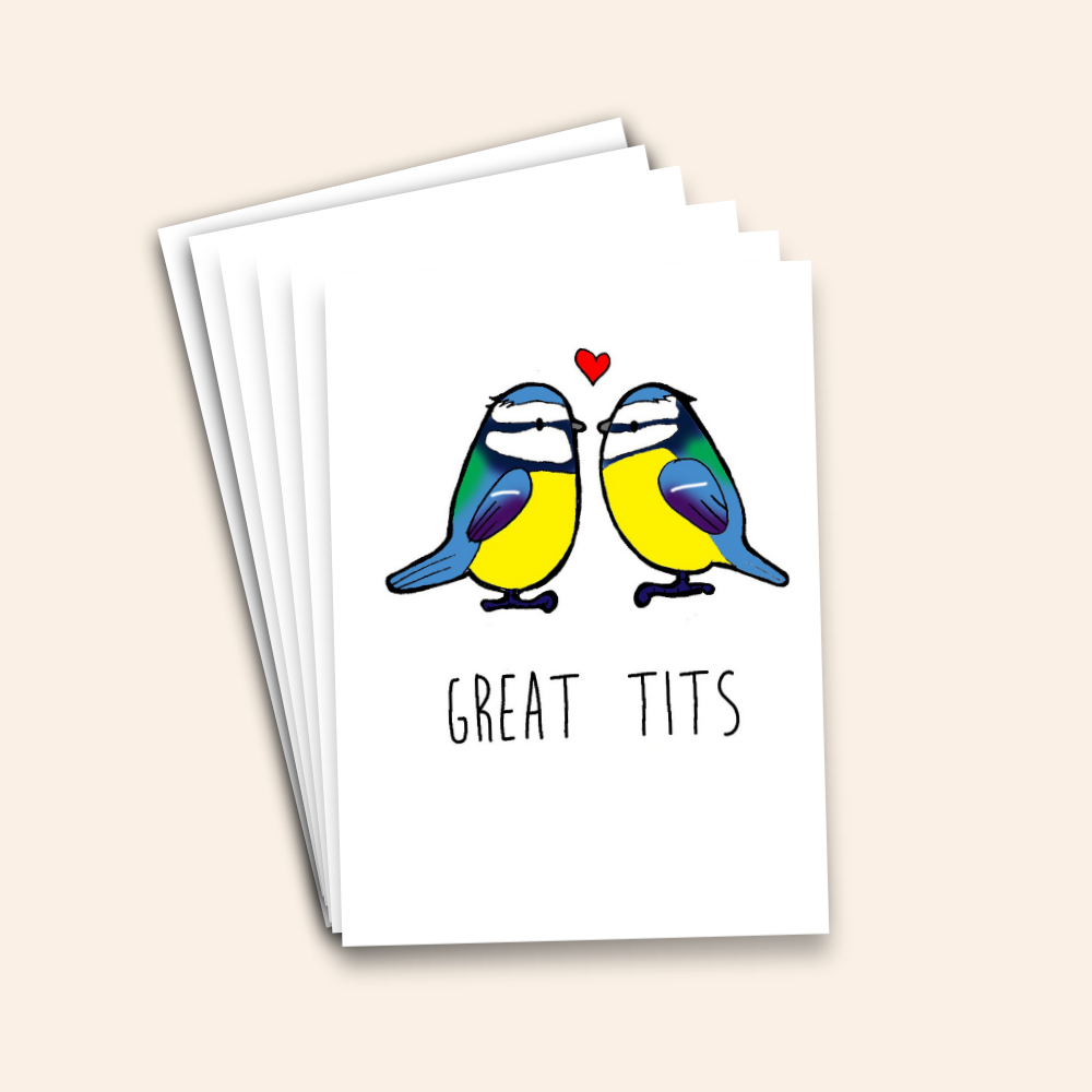 Great Tits - Funny Blue Tit Card Pack