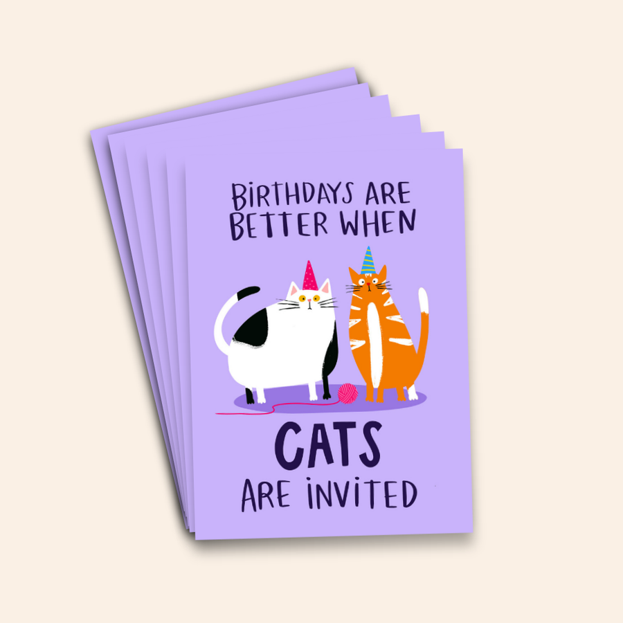 Birthdays Are Better When Cats Are Invited Card Pack